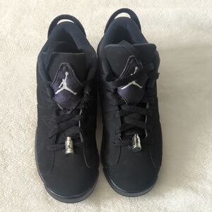 Jordan Black Sneakers with Silver Accents